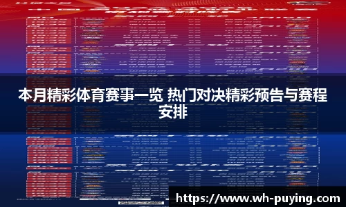 本月精彩体育赛事一览 热门对决精彩预告与赛程安排