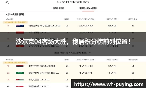 沙尔克04客场大胜，稳居积分榜前列位置！