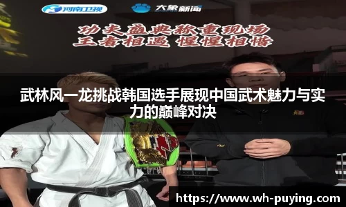 武林风一龙挑战韩国选手展现中国武术魅力与实力的巅峰对决